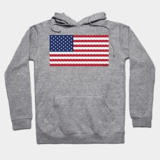 Bones and Paw Prints American Flag Hoodie